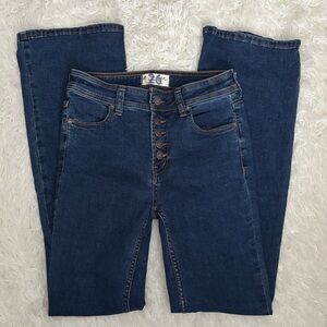 We The Free High Rise Exposed Button Fly Flare Jeans